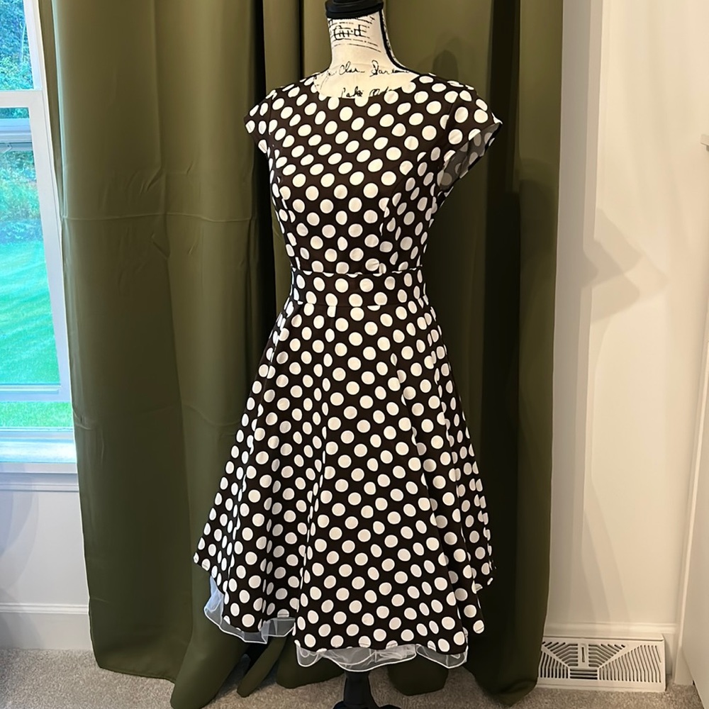 Brown & white dress